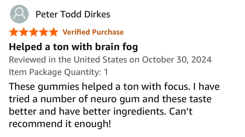 Amazon verified review for brain fog